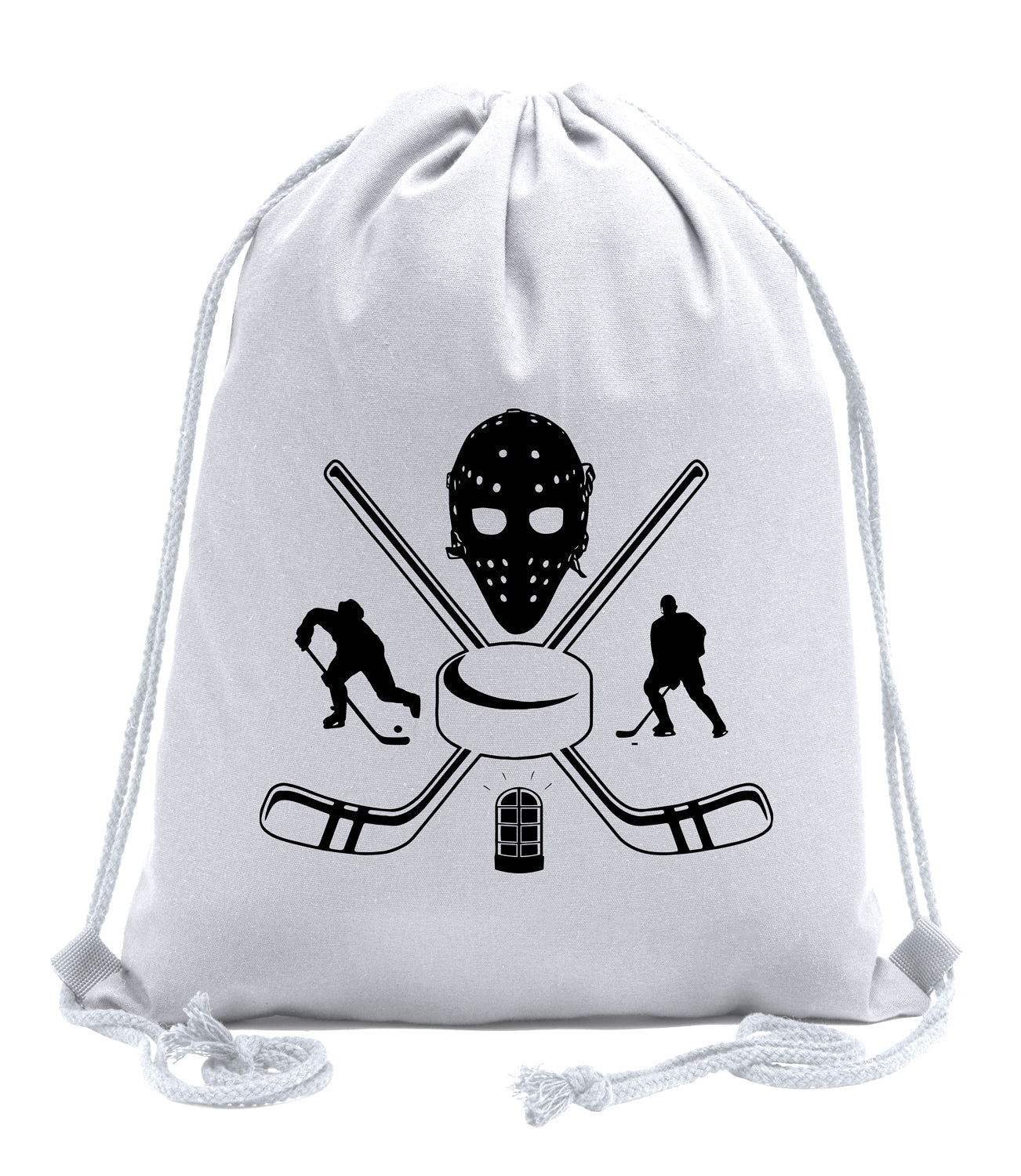 Vintage Hockey Goalie Mask Cotton Drawstring Bag - Mato & Hash