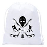 Vintage Hockey Goalie Mask Mini Polyester Drawstring Bag - Mato & Hash