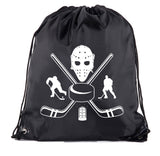 Vintage Hockey Goalie Mask Polyester Drawstring Bag
