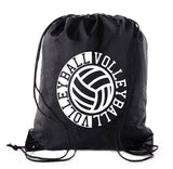 Volleyball Logo Polyester Drawstring Bag