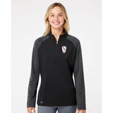 Walled Lake Northern Women's Soccer Adidas - Women's Stripe Block Quarter-Zip Pullover Embroidery