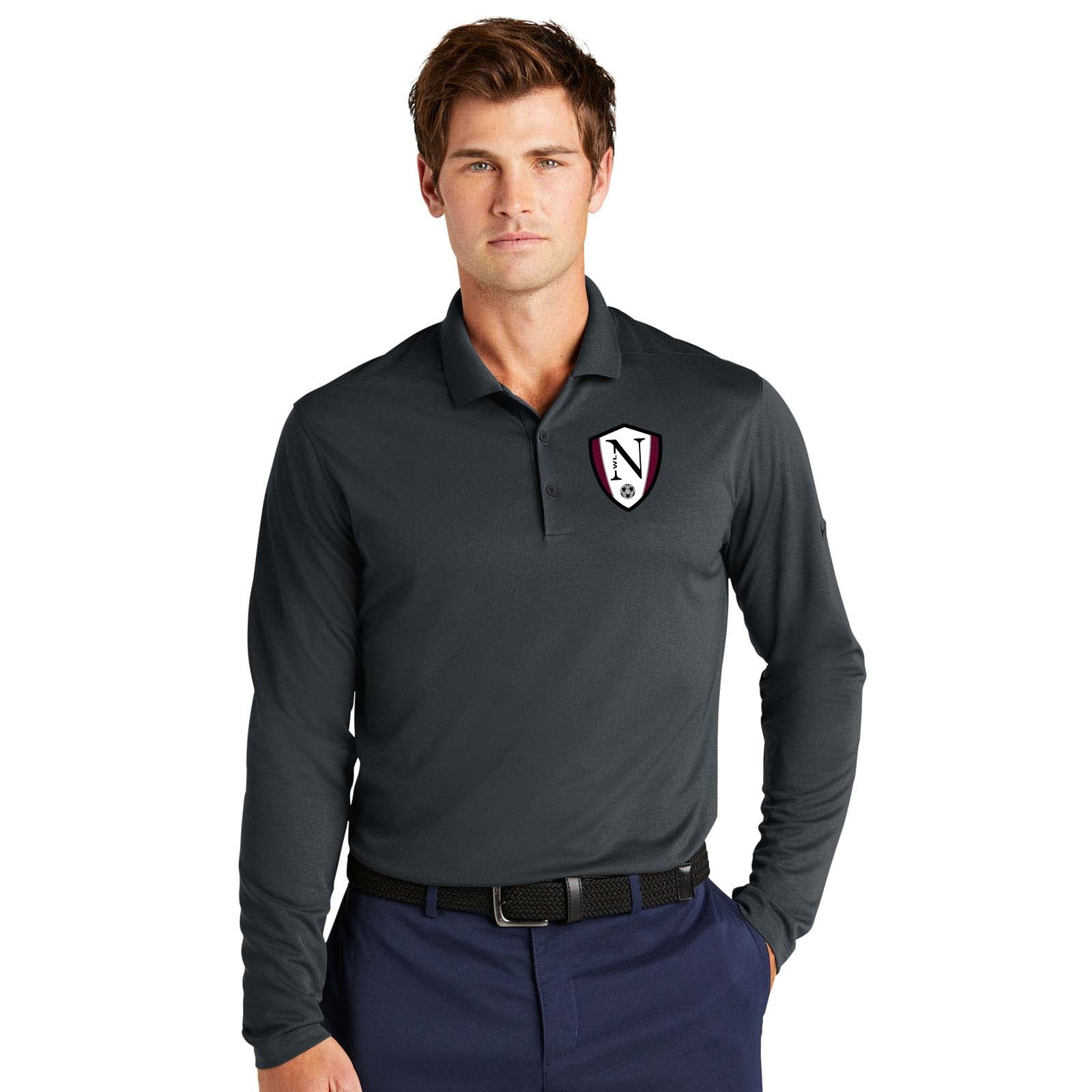 Walled Lake Women's Soccer Nike Dri-FIT Micro Pique 2.0 Long Sleeve Polo - Mato & Hash