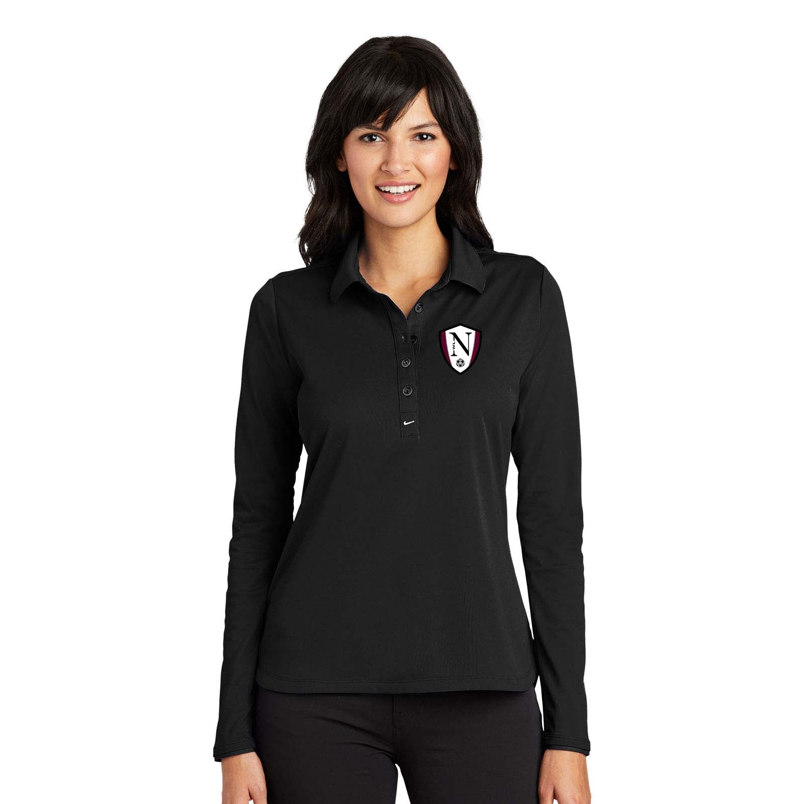 Walled Lake Women's Soccer Nike Ladies Long Sleeve Dri-FIT Stretch Tech Polo - Mato & Hash