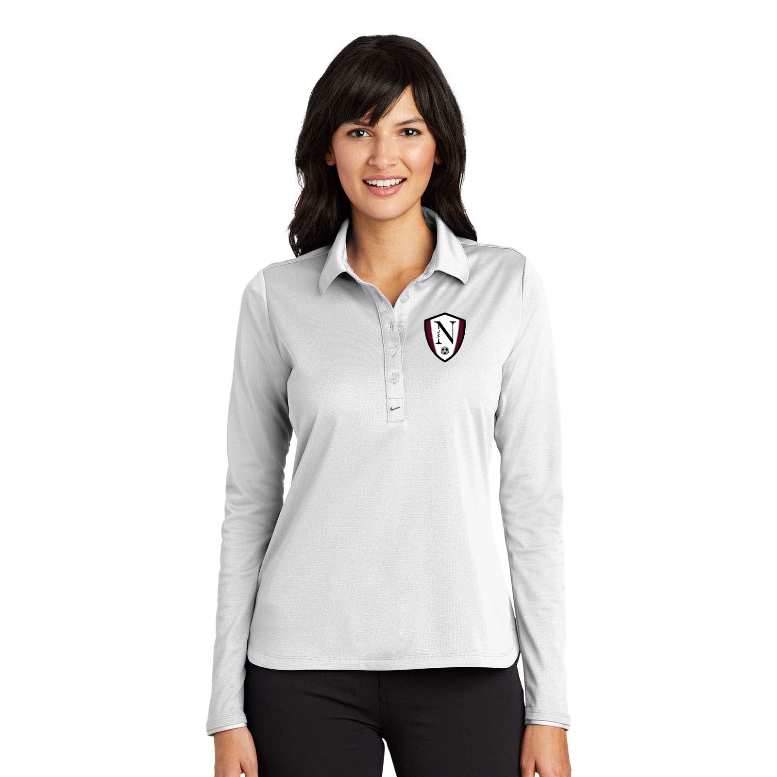 Walled Lake Women's Soccer Nike Ladies Long Sleeve Dri-FIT Stretch Tech Polo - Mato & Hash