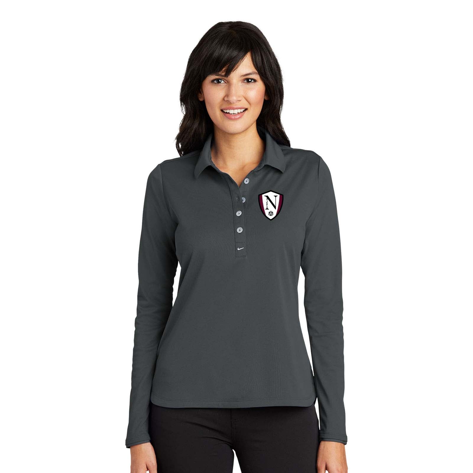 Walled Lake Women's Soccer Nike Ladies Long Sleeve Dri-FIT Stretch Tech Polo - Mato & Hash