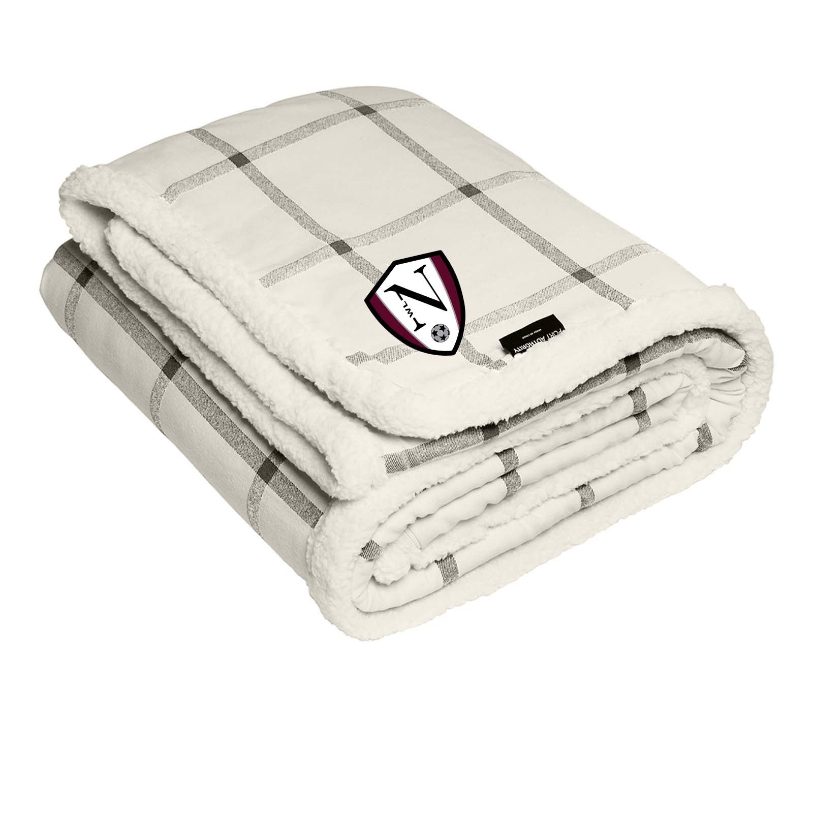 Walled Lake Women's Soccer Port Authority ® Flannel Sherpa Blanket Embroidery - Mato & Hash