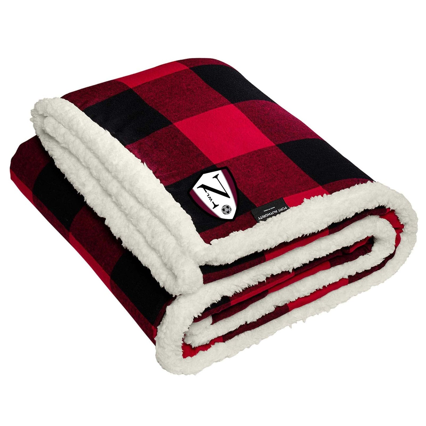 Walled Lake Women's Soccer Port Authority ® Flannel Sherpa Blanket Embroidery - Mato & Hash