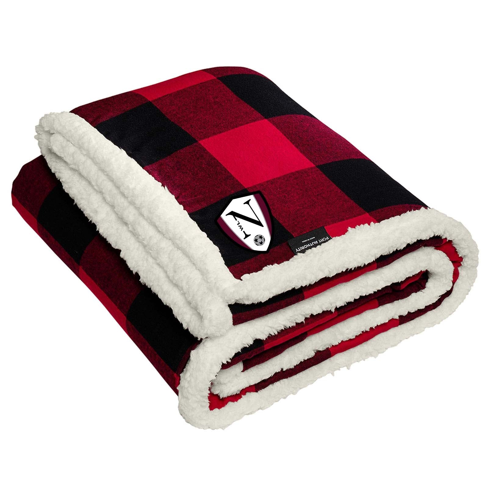Walled Lake Women's Soccer Port Authority ® Flannel Sherpa Blanket Embroidery - Mato & Hash