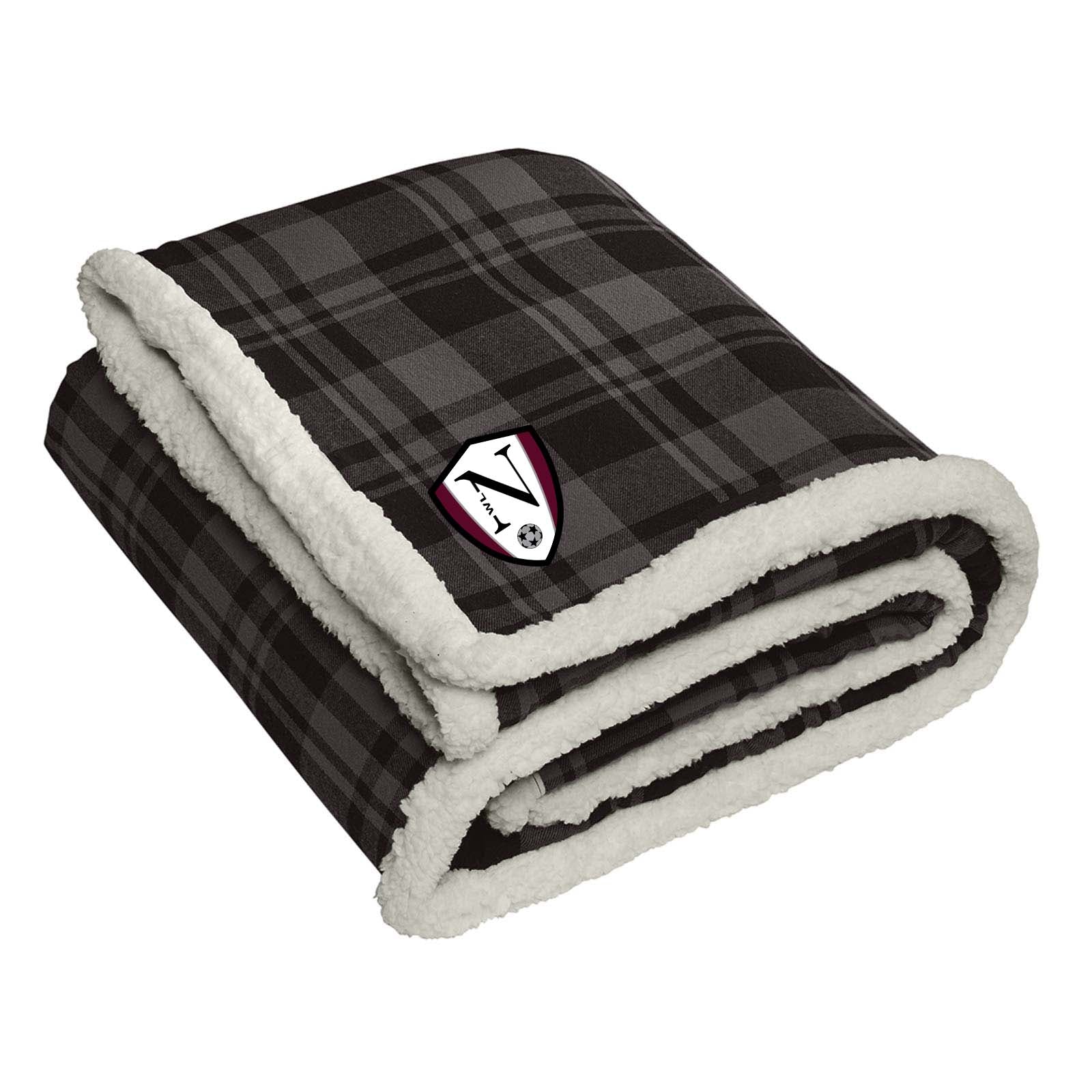 Walled Lake Women's Soccer Port Authority ® Flannel Sherpa Blanket Embroidery - Mato & Hash