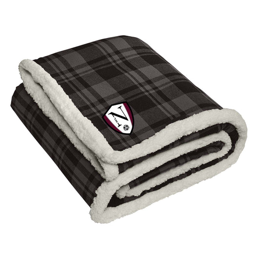 Walled Lake Women's Soccer Port Authority ® Flannel Sherpa Blanket Embroidery - Mato & Hash