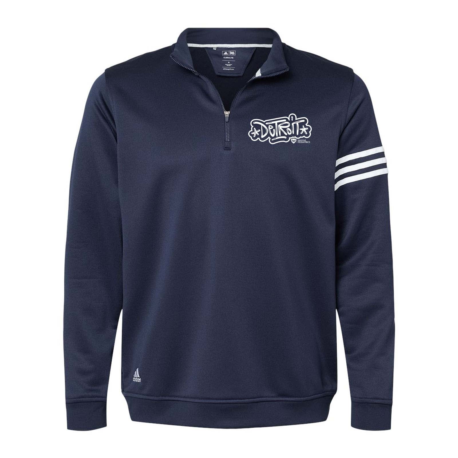 Wayne Pediatrics Adidas - 3-Stripes French Terry Quarter-Zip Pullover Printed - Mato & Hash