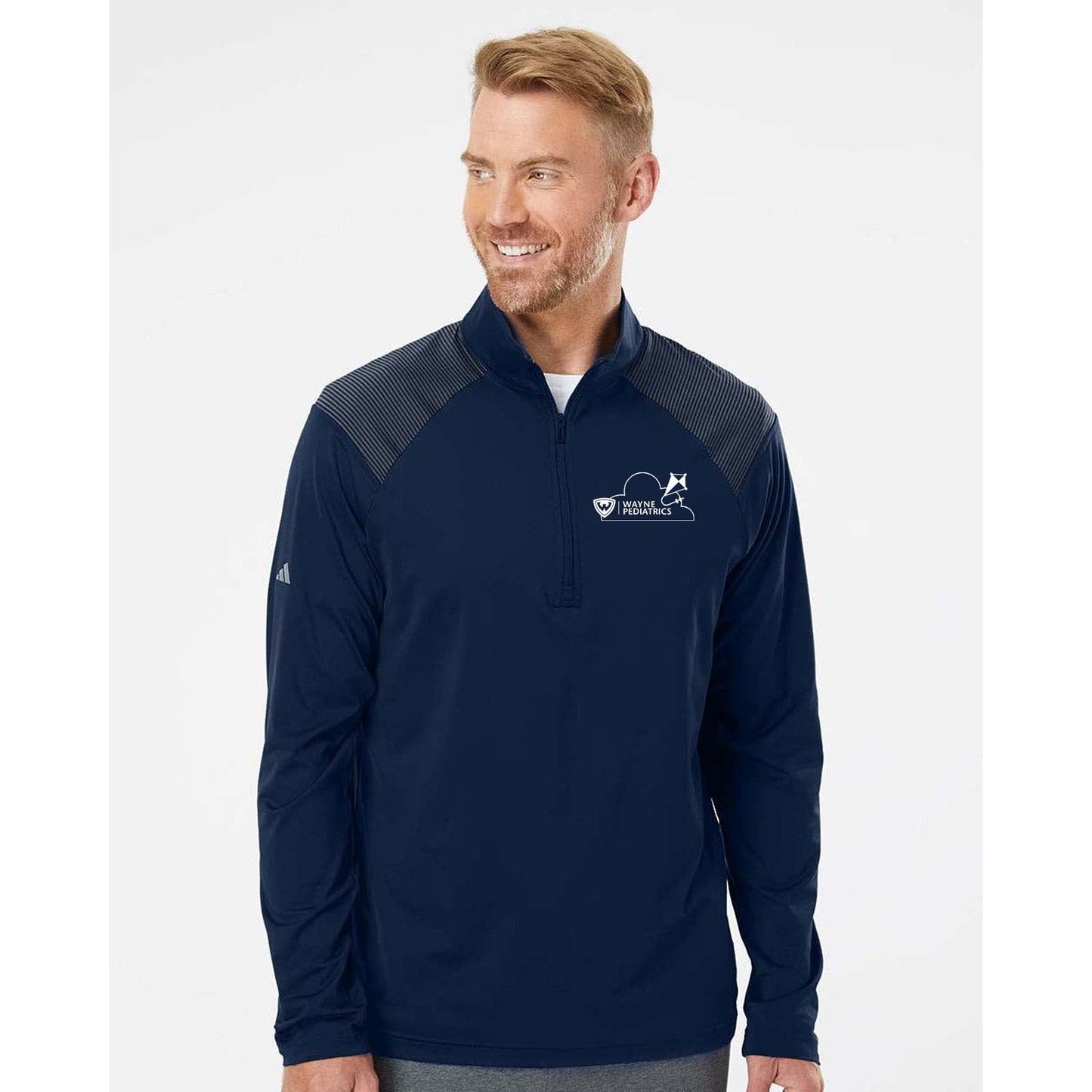 Wayne Pediatrics Adidas - Shoulder Stripe Quarter-Zip Pullover Printed - Mato & Hash