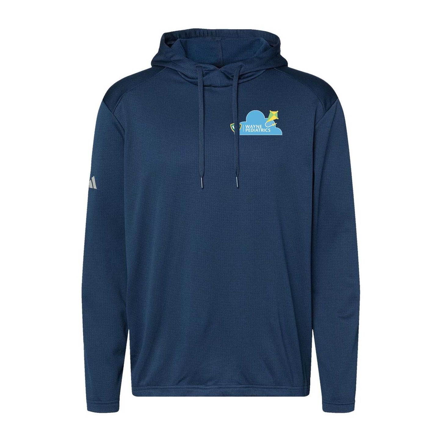Wayne Pediatrics Adidas - Textured Mixed Media Hooded Sweatshirt Left Chest Printed - Mato & Hash