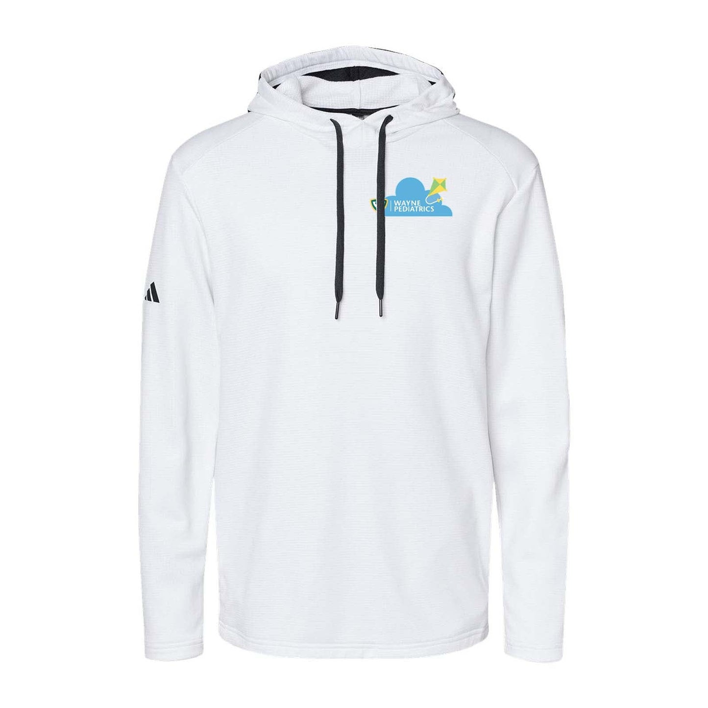 Wayne Pediatrics Adidas - Textured Mixed Media Hooded Sweatshirt Left Chest Printed - Mato & Hash