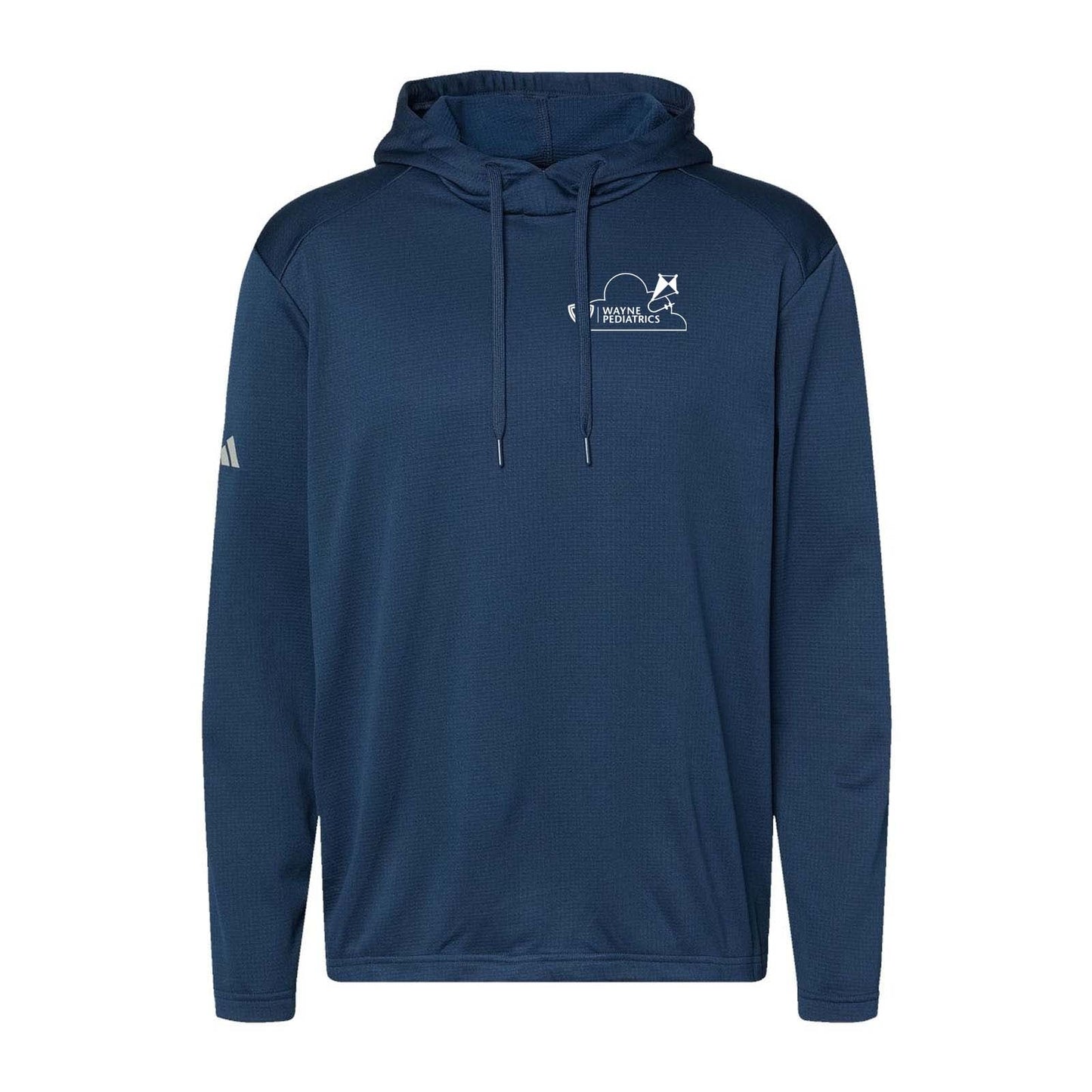 Wayne Pediatrics Adidas - Textured Mixed Media Hooded Sweatshirt Left Chest Printed - Mato & Hash