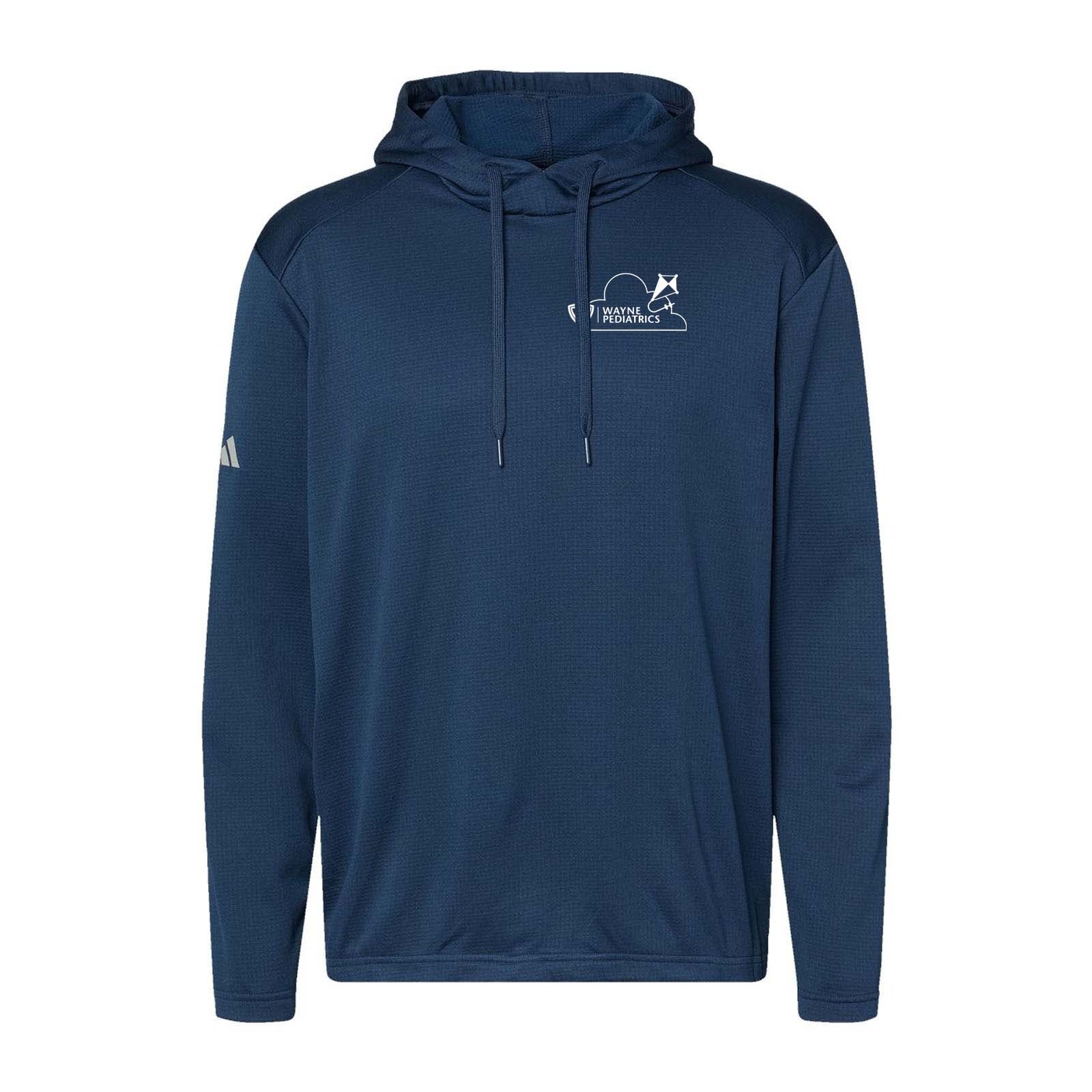 Wayne Pediatrics Adidas - Textured Mixed Media Hooded Sweatshirt Left Chest Printed - Mato & Hash