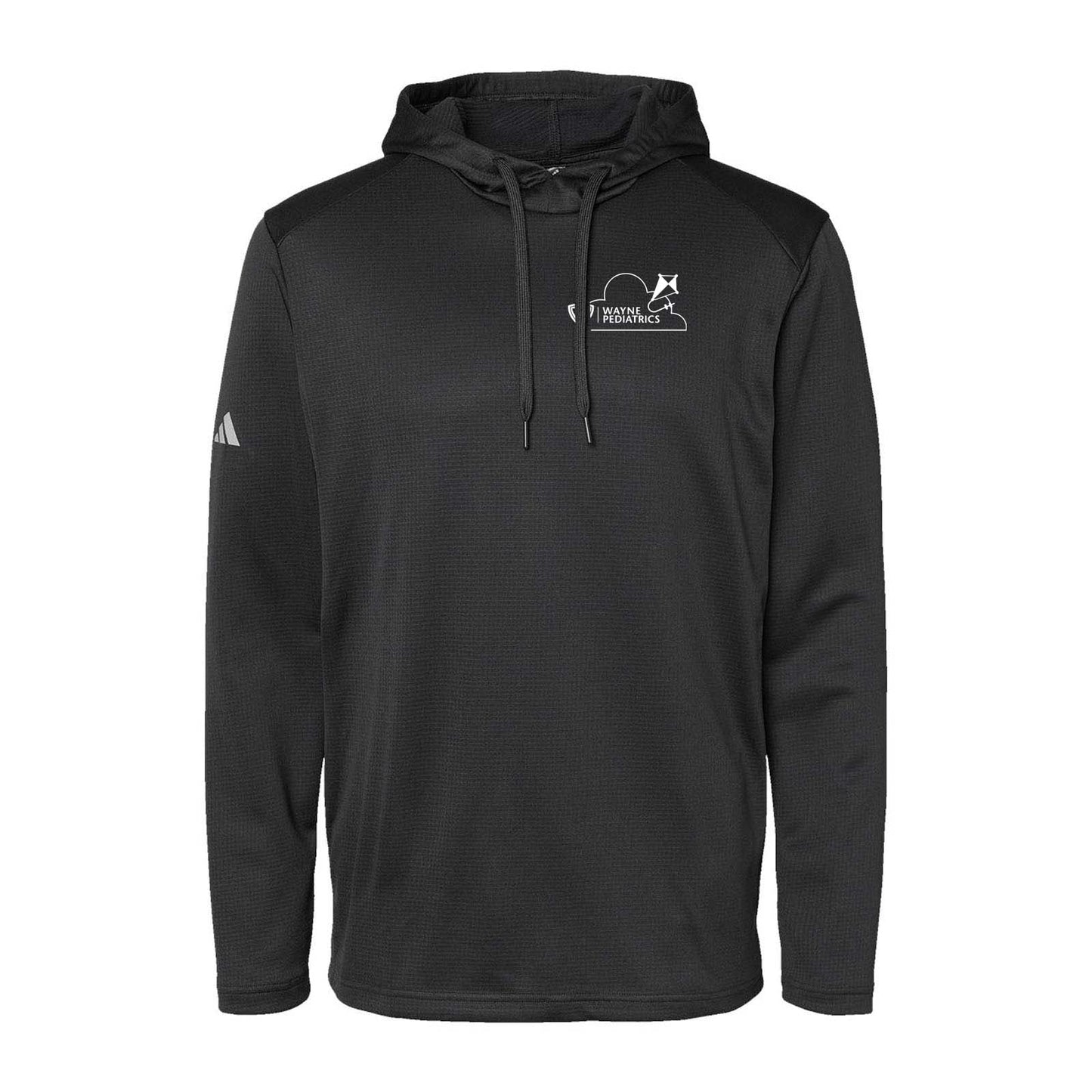 Wayne Pediatrics Adidas - Textured Mixed Media Hooded Sweatshirt Left Chest Printed - Mato & Hash
