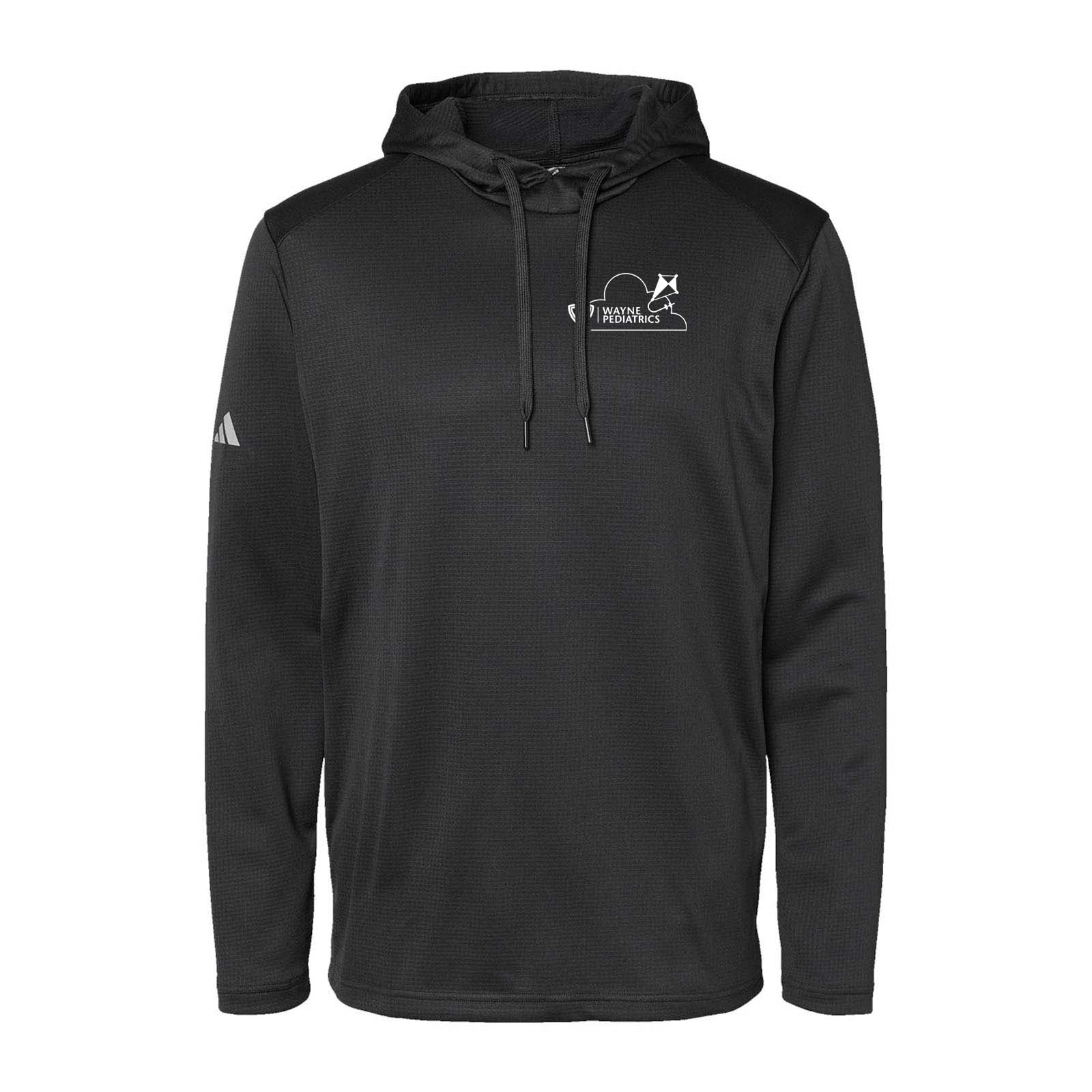 Wayne Pediatrics Adidas - Textured Mixed Media Hooded Sweatshirt Left Chest Printed - Mato & Hash