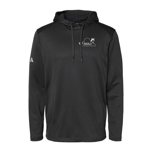 Wayne Pediatrics Adidas - Textured Mixed Media Hooded Sweatshirt Left Chest Printed - Mato & Hash