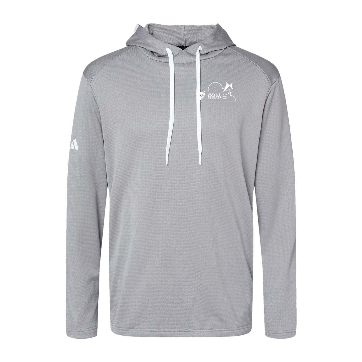 Wayne Pediatrics Adidas - Textured Mixed Media Hooded Sweatshirt Left Chest Printed - Mato & Hash
