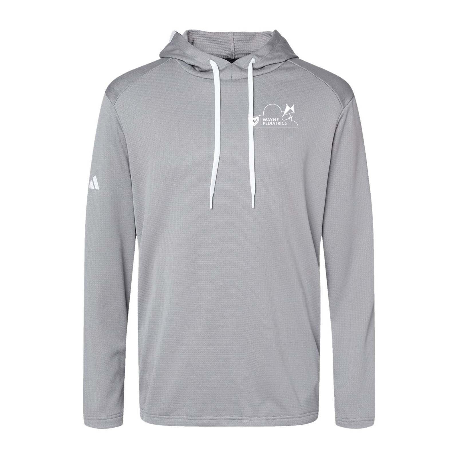 Wayne Pediatrics Adidas - Textured Mixed Media Hooded Sweatshirt Left Chest Printed - Mato & Hash