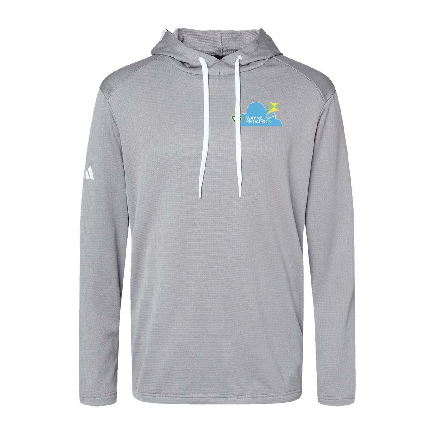 Wayne Pediatrics Adidas - Textured Mixed Media Hooded Sweatshirt Left Chest Printed - Mato & Hash