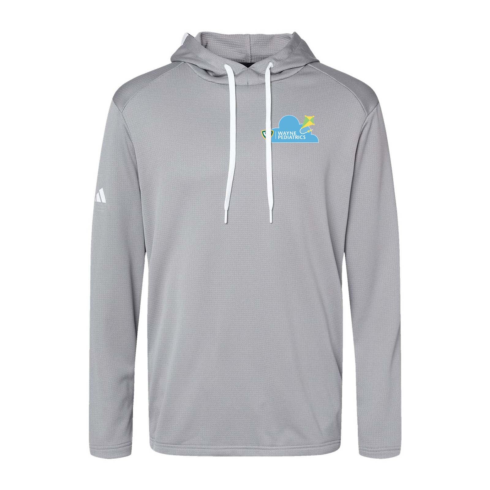 Wayne Pediatrics Adidas - Textured Mixed Media Hooded Sweatshirt Left Chest Printed - Mato & Hash