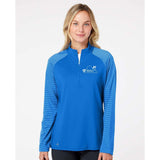 Wayne Pediatrics Adidas - Women's Stripe Block Quarter-Zip Pullover Printed