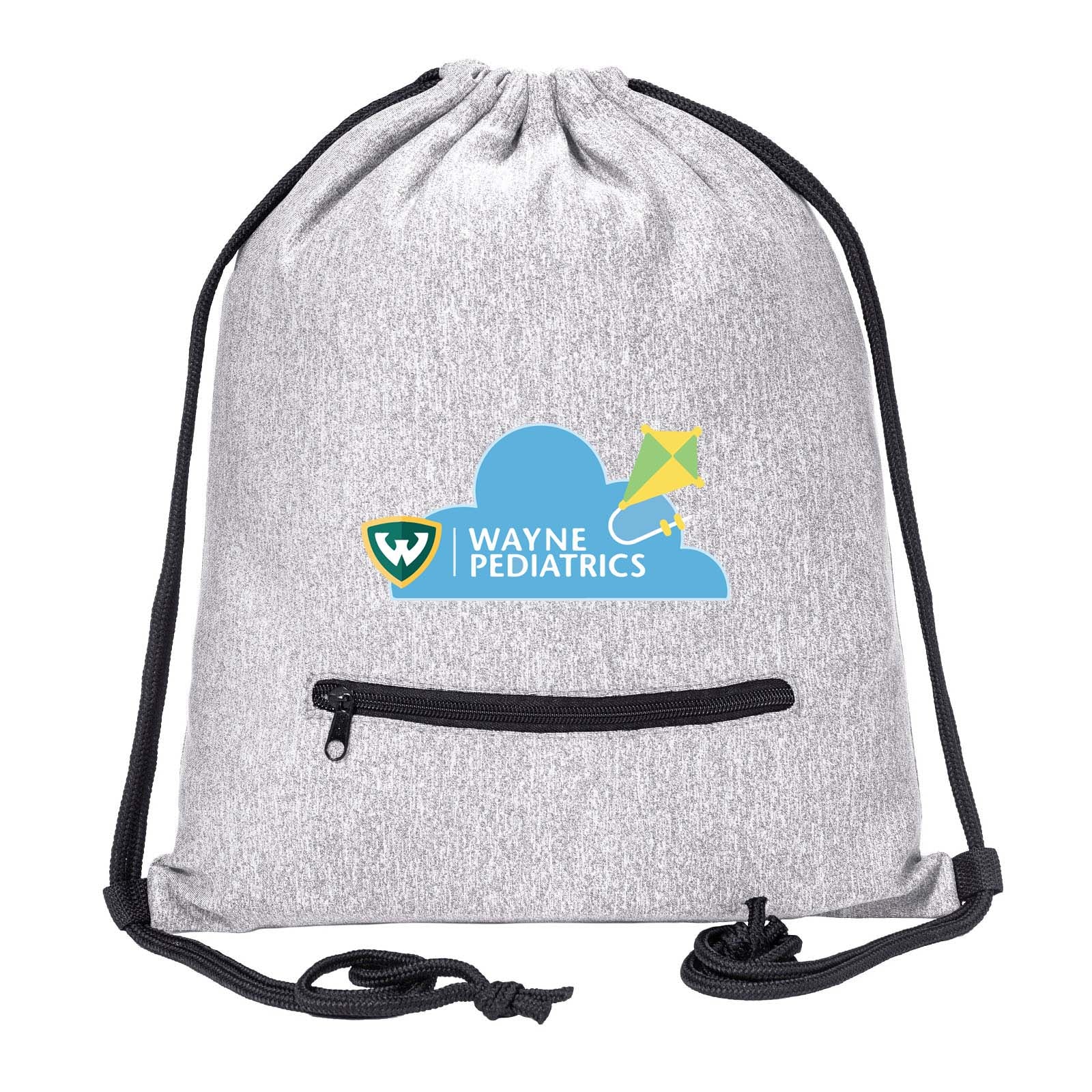 Wayne Pediatrics Drawstring Bag w/ Zipper Pocket Printed - Mato & Hash