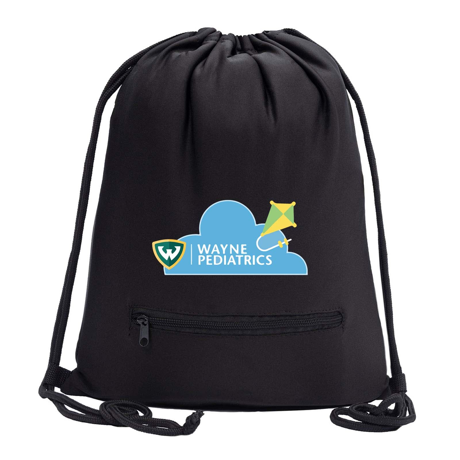 Wayne Pediatrics Drawstring Bag w/ Zipper Pocket Printed - Mato & Hash