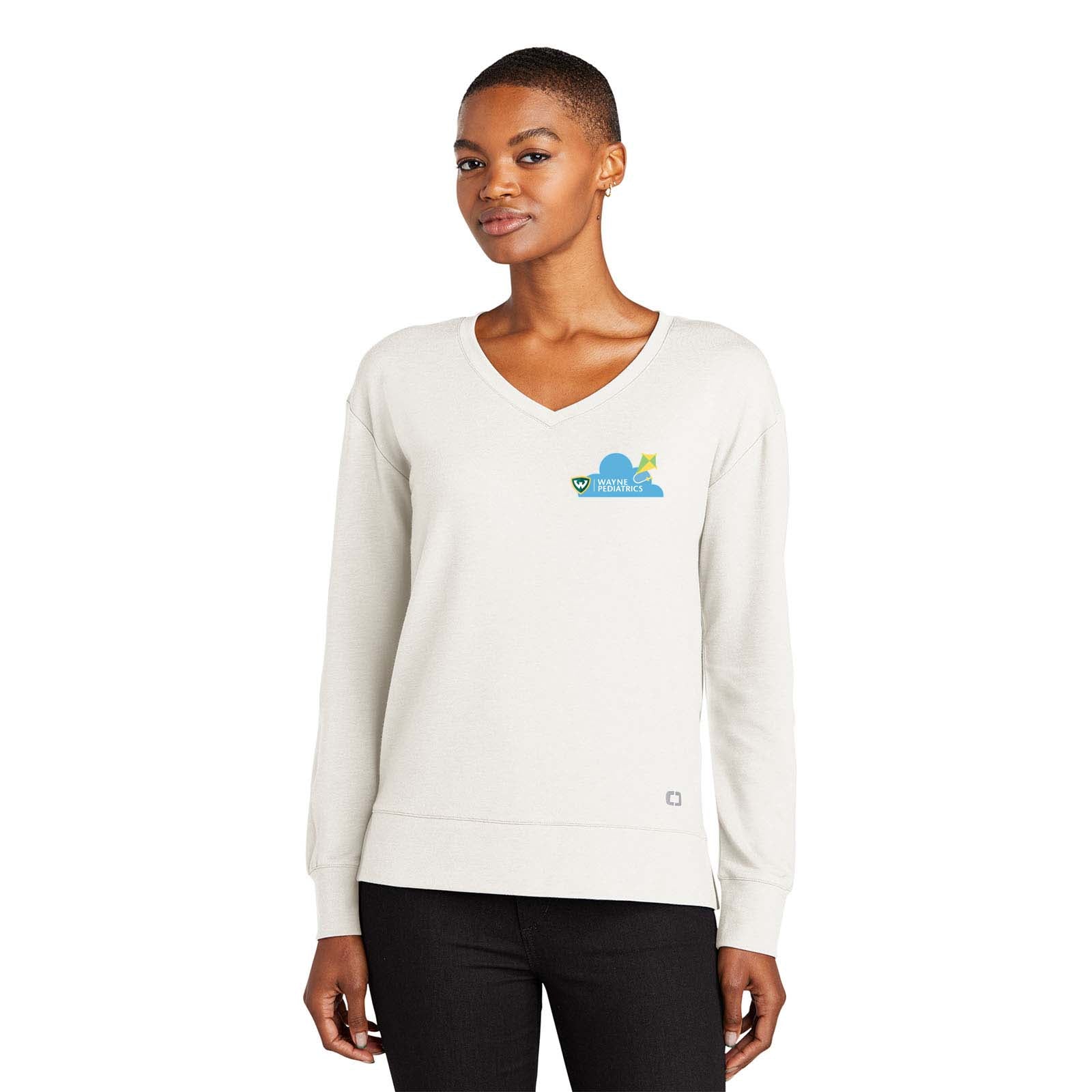 Wayne Pediatrics OGIO® Ladies Luuma Flex Long Sleeve V-Neck Left Chest Printed - Mato & Hash