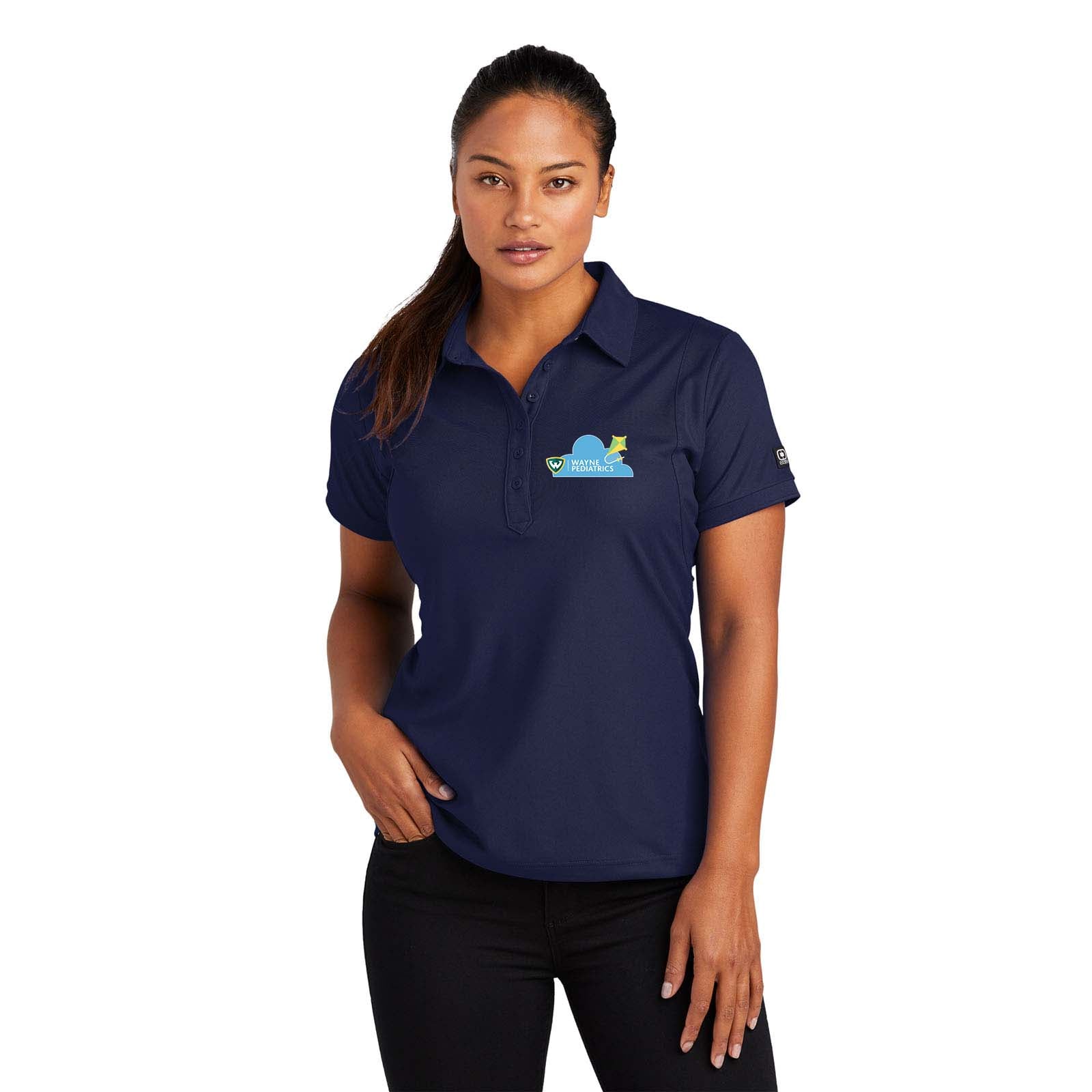 Wayne Pediatrics OGIO Women's 100% Polyester Jewel Polo T-Shirt Printed - Mato & Hash