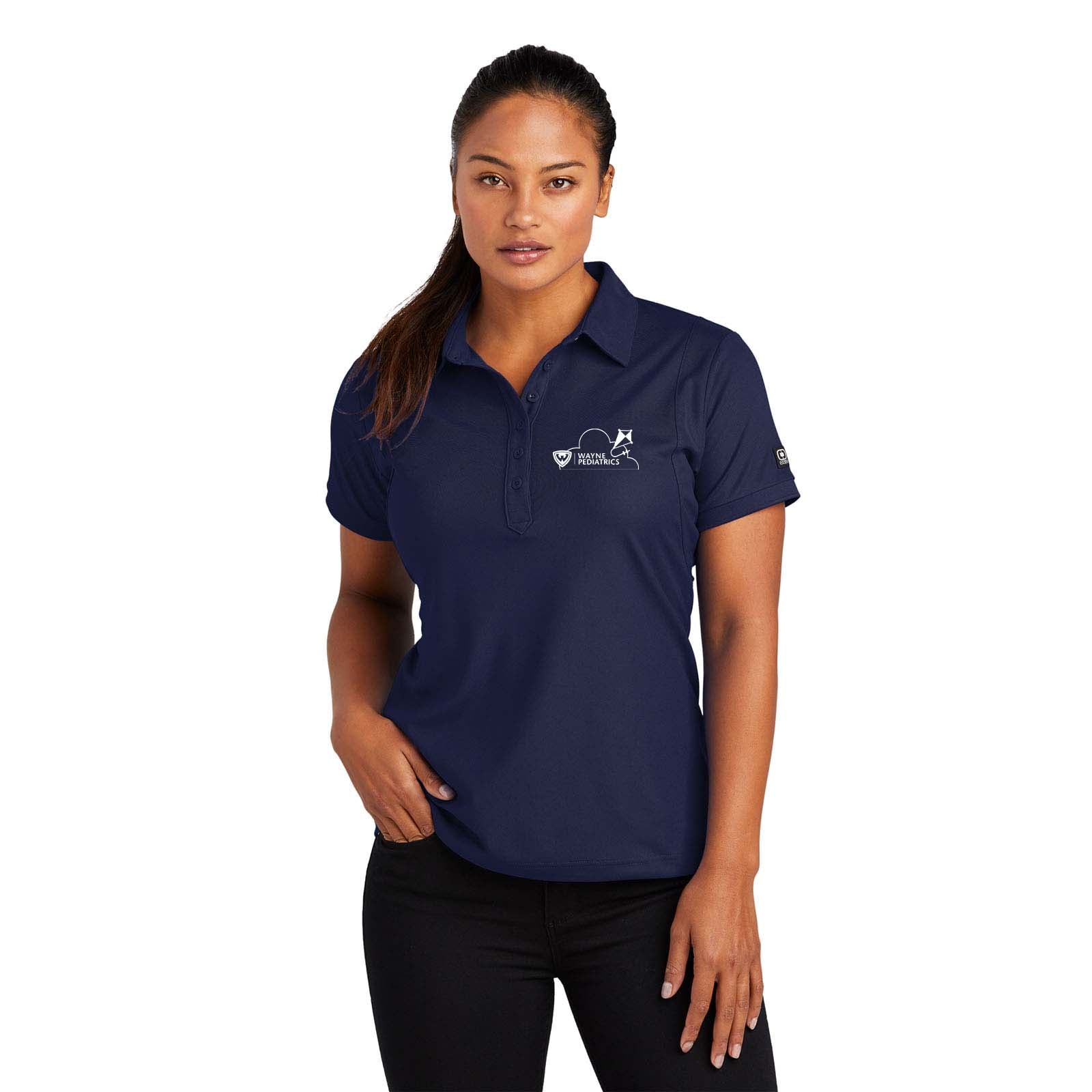 Wayne Pediatrics OGIO Women's 100% Polyester Jewel Polo T-Shirt Printed - Mato & Hash