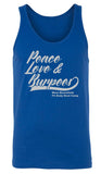W.B. Fit Body Boot Camp Peace, Love & Burpees Tank Tops - Mato & Hash