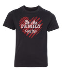 We Are Family - Custom Name & Date on Heart Kids T Shirts