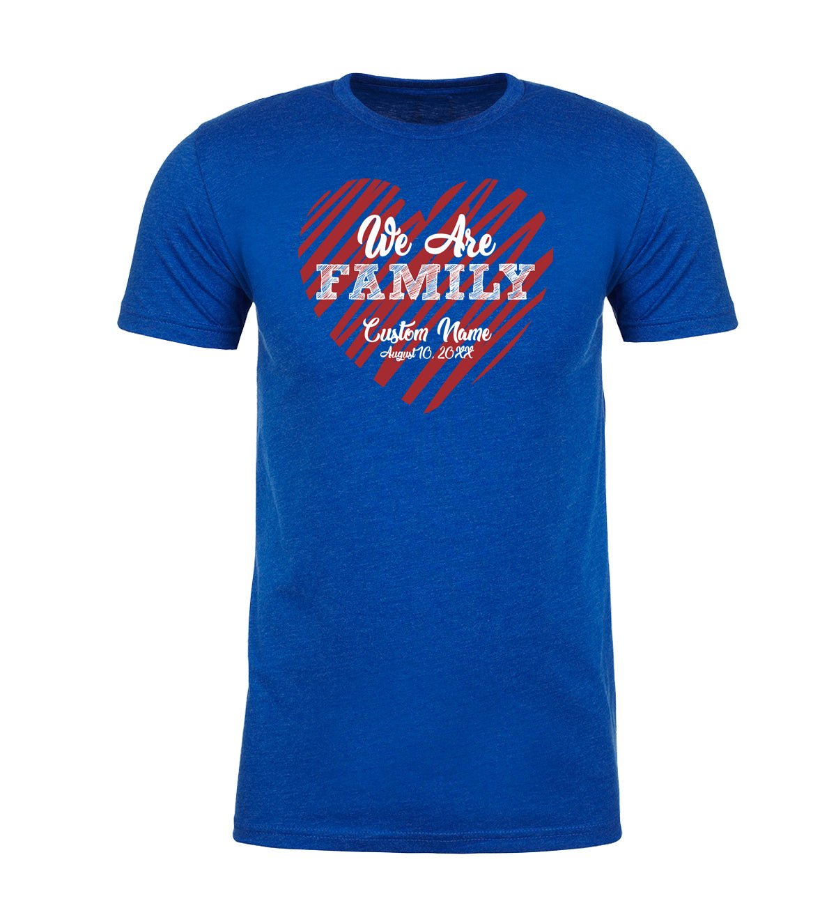 We Are Family - Custom Name & Date on Heart Unisex T Shirts - Mato & Hash