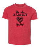 We Are Family - Heart + Custom Name & Date Kids T Shirts