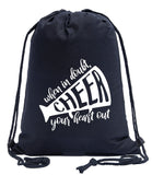When in Doubt, Cheer Your Heart Out Cotton Drawstring Bag