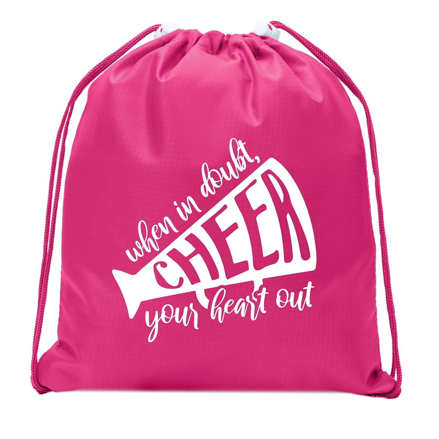 When In Doubt, Cheer Your Heart Out Mini Polyester Drawstring Bag - Mato & Hash