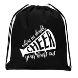 When In Doubt, Cheer Your Heart Out Mini Polyester Drawstring Bag