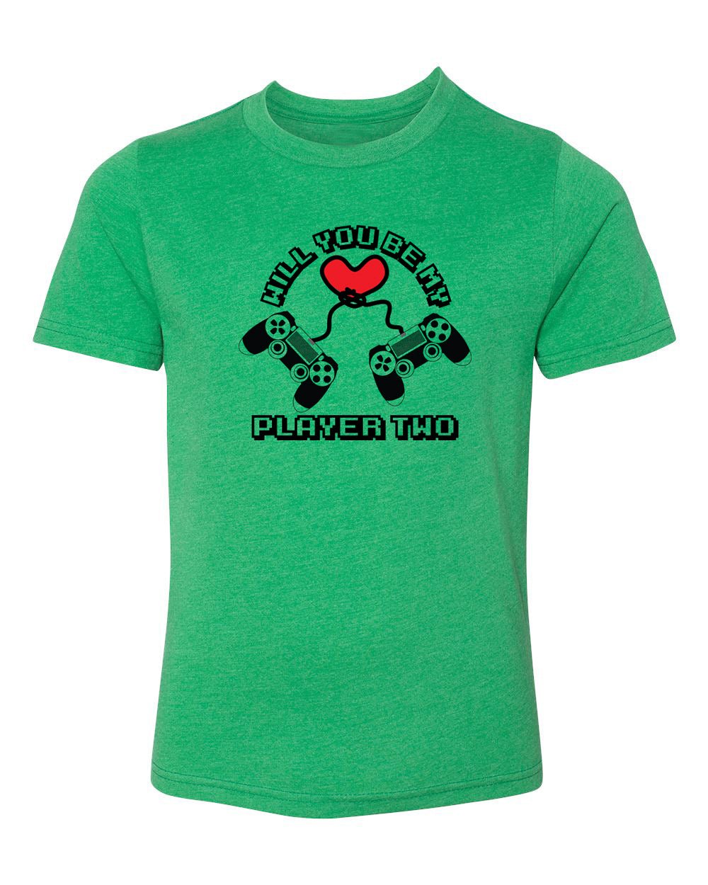 Will You Be My Player Two? Kids Valentine's Day T Shirts - Mato & Hash