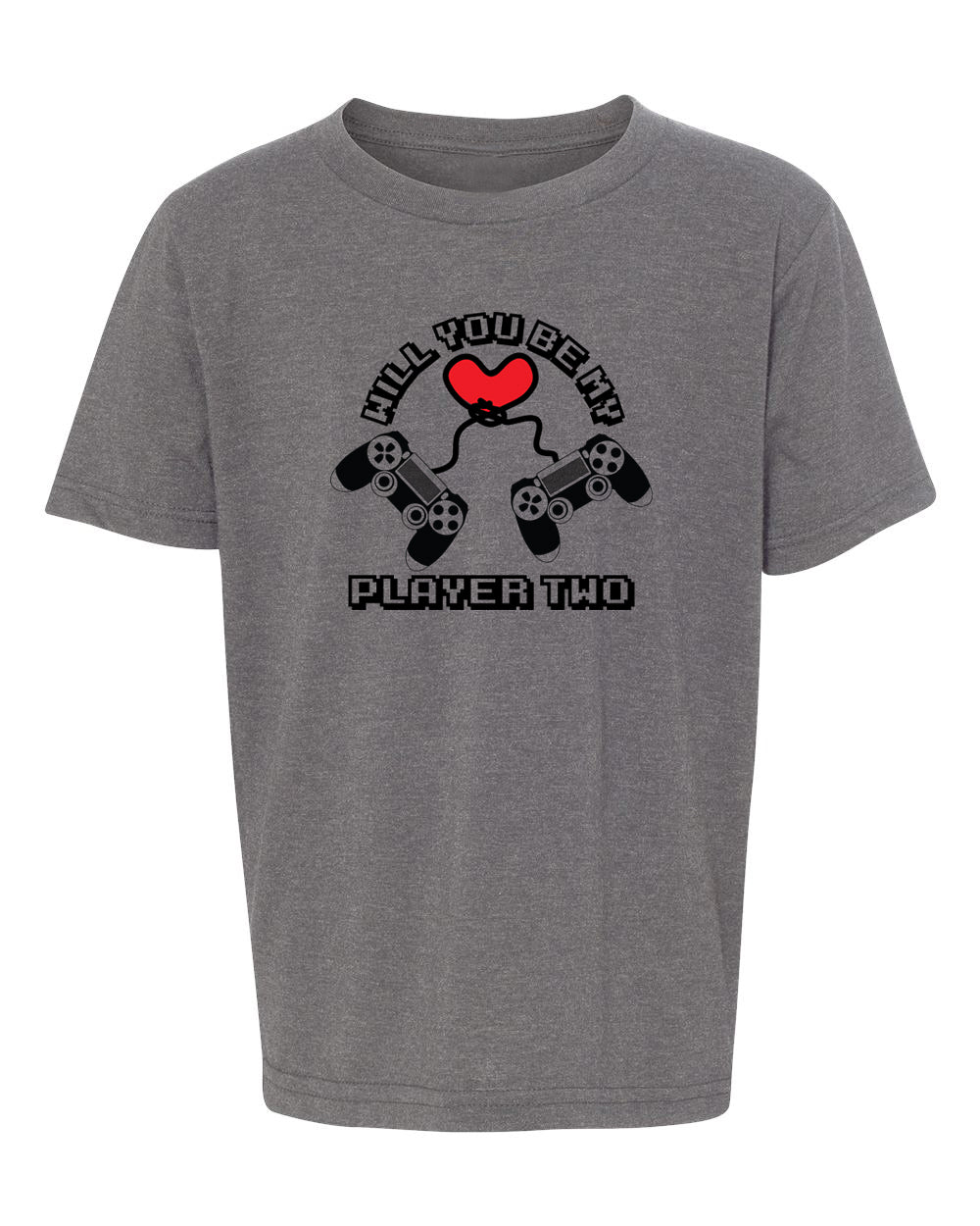 Will You Be My Player Two? Kids Valentine's Day T Shirts - Mato & Hash
