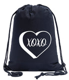 "XOXO" Candy Heart Valentine's Day Cotton Drawstring Bag