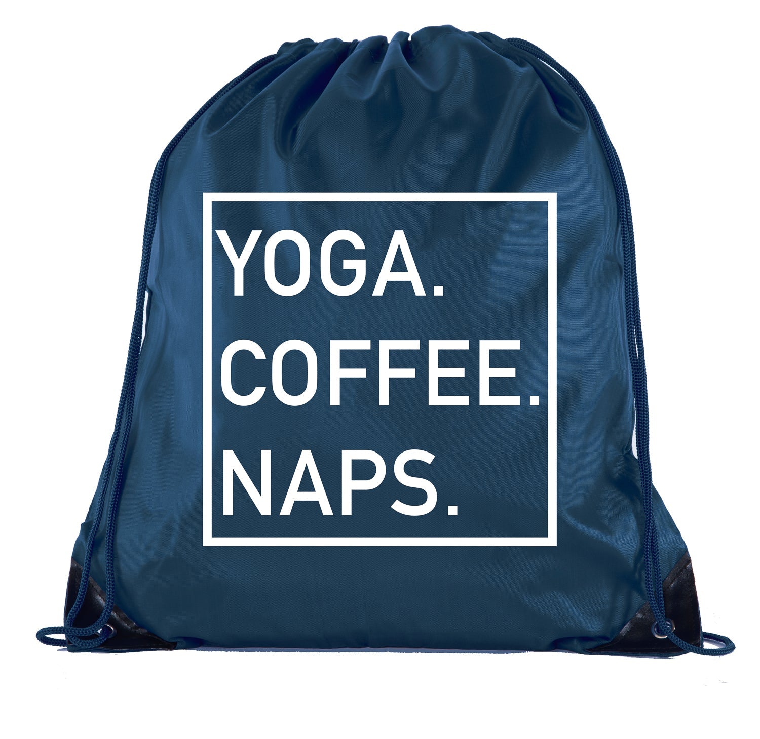 Yoga. Coffee. Naps. Polyester Drawstring Bag - Mato & Hash