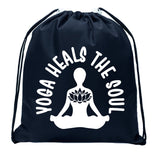 Yoga Heals the Soul - Sukhasana Mini Polyester Drawstring Bag - Mato & Hash