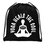 Yoga Heals the Soul - Sukhasana Mini Polyester Drawstring Bag