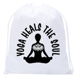 Yoga Heals the Soul - Sukhasana Mini Polyester Drawstring Bag - Mato & Hash