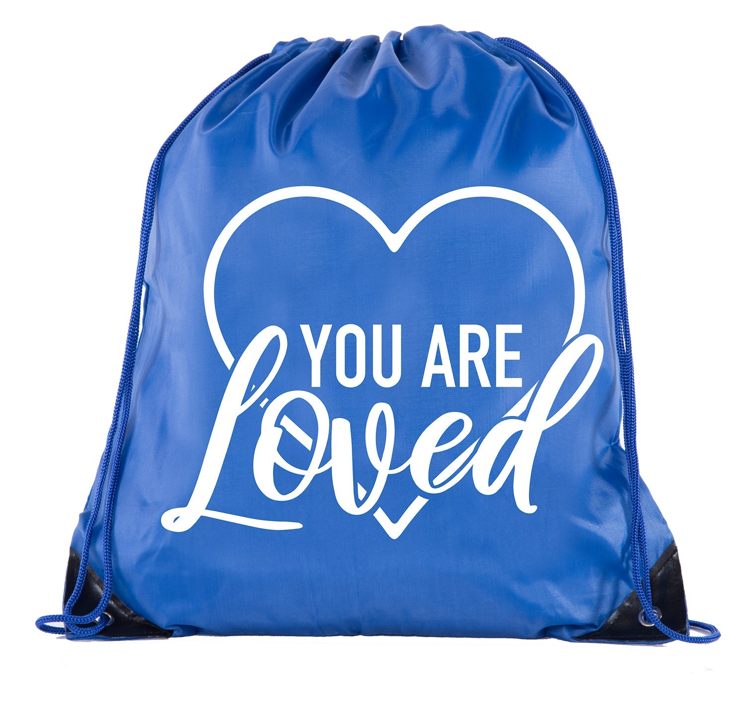 You Are Loved Heart Polyester Drawstring Bag - Mato & Hash