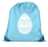 Zig Zag Easter Egg Color in Polyester Drawstring Bag - Mato & Hash