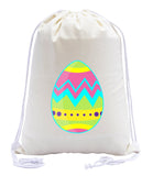 Zig Zag Easter Egg Cotton Drawstring Bag - Mato & Hash